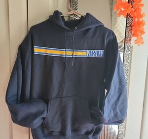 Esley Dark Blue Hoodie with Yellow Stripe
